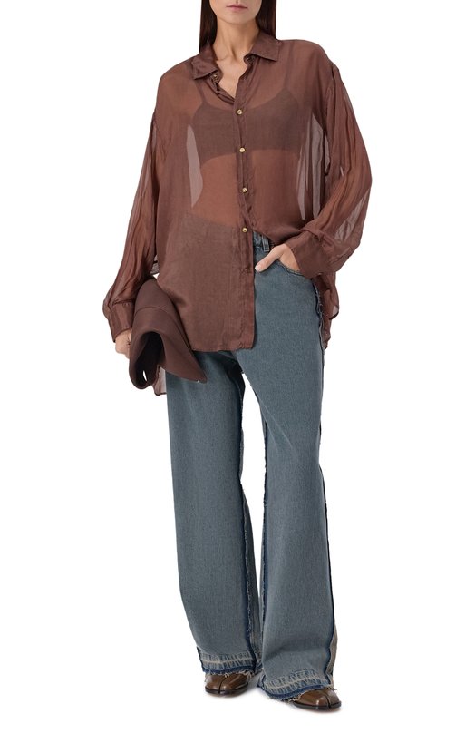 Шелковая рубашка Darkpark WSH20C Коричневый  WSH20C Фото 2