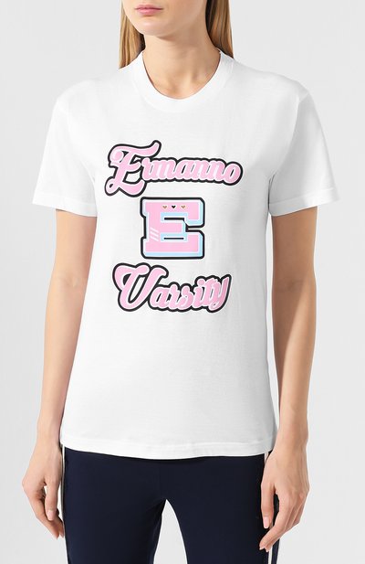 Хлопковая футболка ERMANNO ERMANNO SCERVINO, арт. 44 T TS26 JC0, фото 3