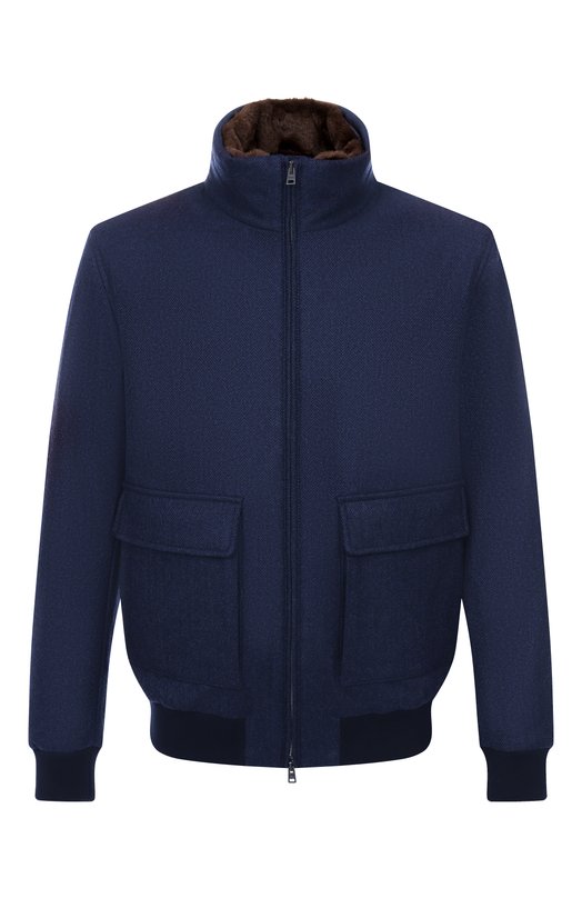 Бомбер из шерсти и кашемира Herno GI000611U/33351 Синий GI000611U/33351