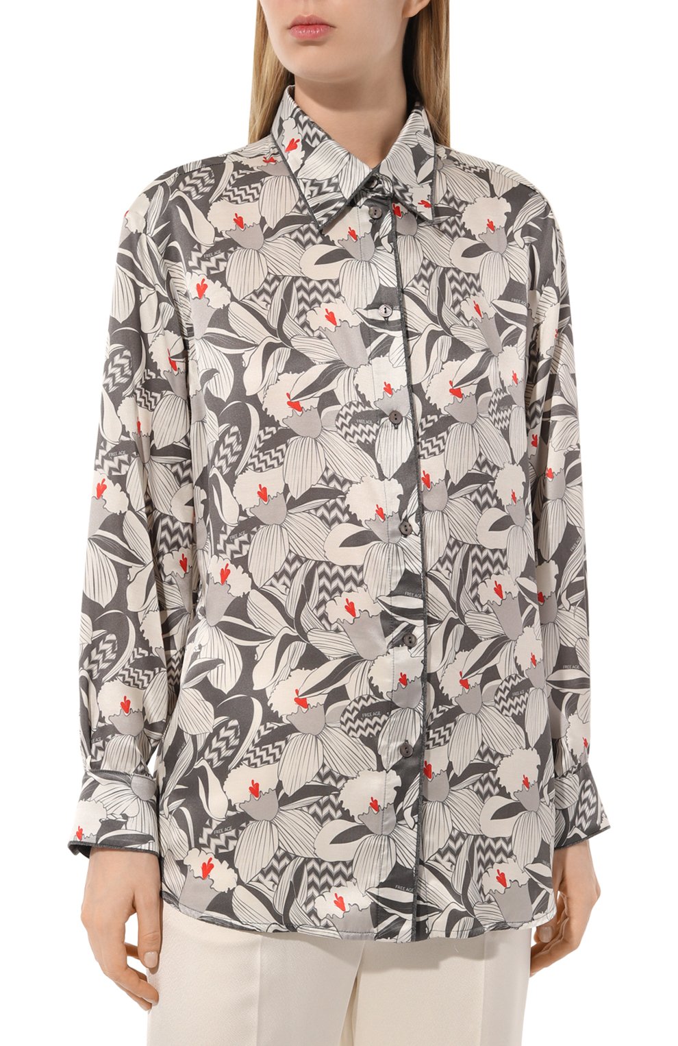 Рубашка из хлопка и шелка FREEAGE, а�рт. WW25.BL010.6001.991, фото 3