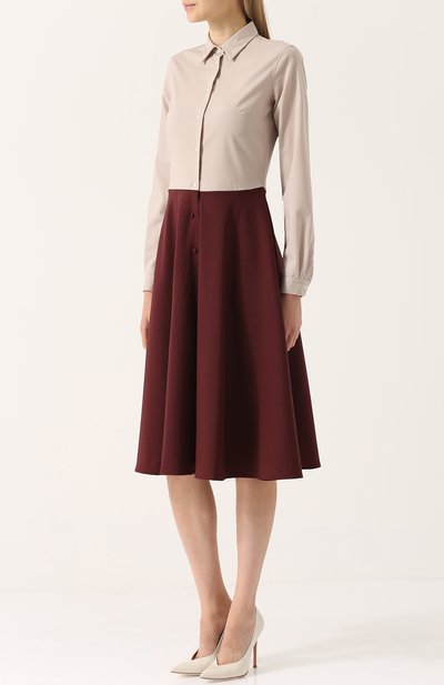 Приталенное платье-рубашка с контрастной юбкой SARA ROKA, арт. MELA/FW17-20, фото 3