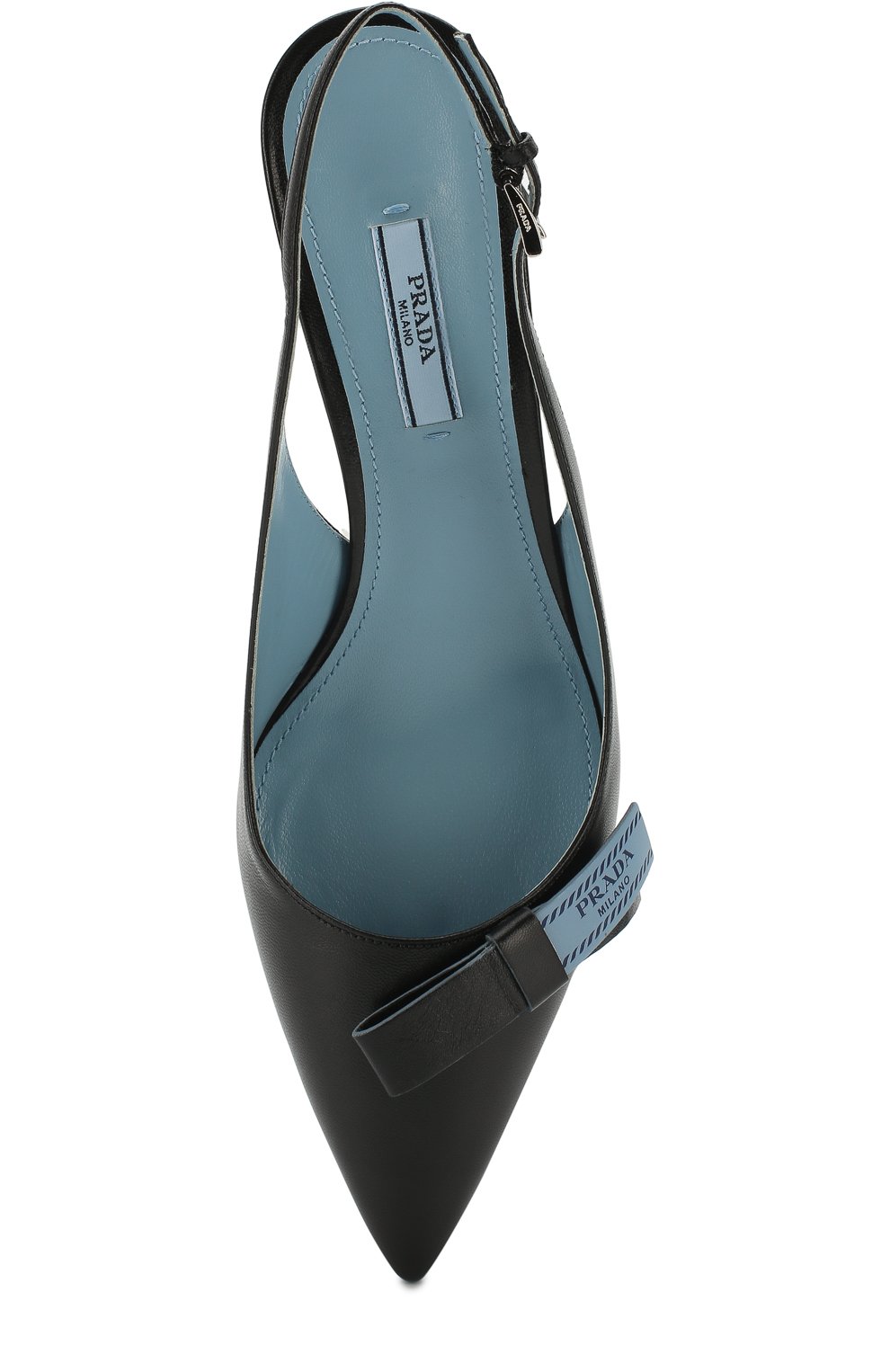 Кожаные туфли с ремешком на каблуке kitten heel PRADA, арт. 1I375I-11-F0002-55, фото 5