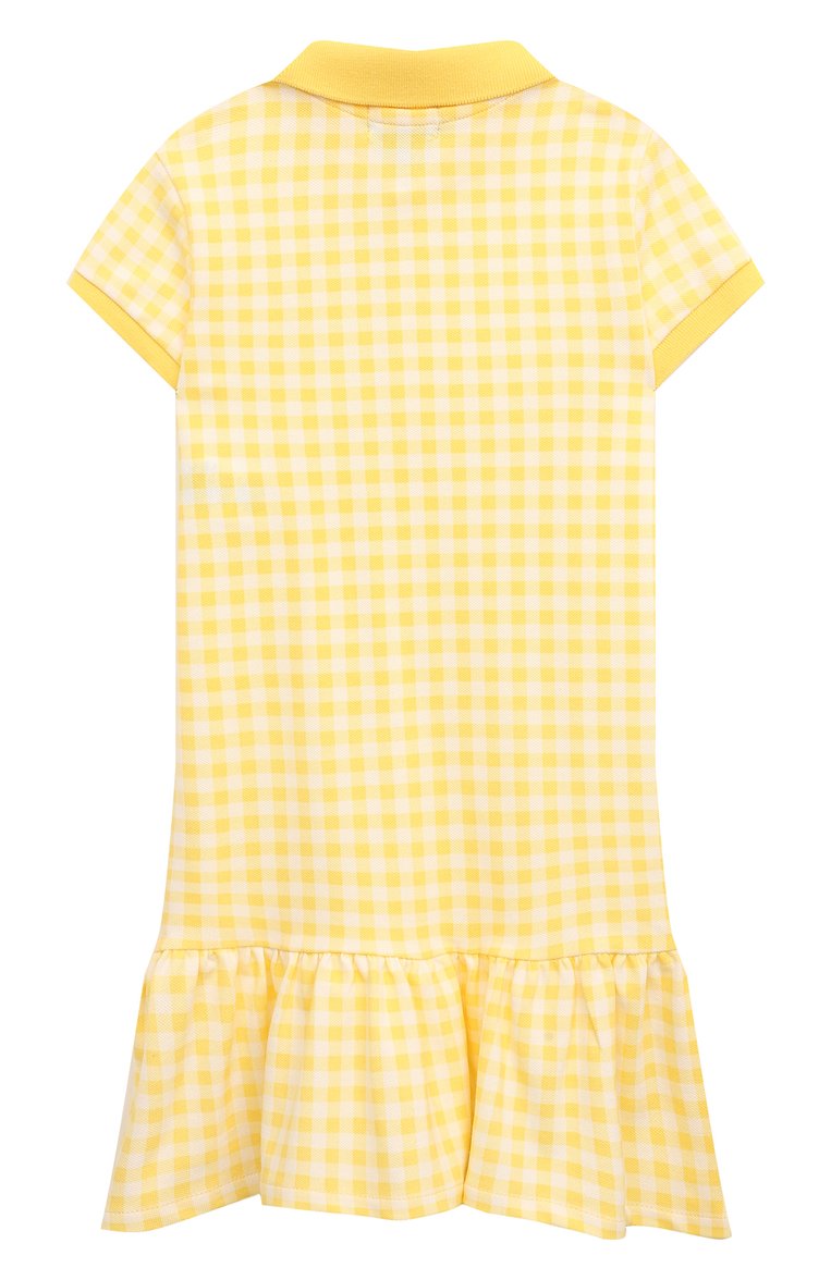 Детское хлопковое платье POLO RALPH LAUREN желтого цвета, арт. 312868759 | Фото 2 (Материал внешний: Хлопок; Рукава: Короткие; Девочки Кросс-КТ: Платье-одежда; Случай: Повседневный; Драгоценные камни: Проставлено; Материал сплава: Проставлено; Нос: Не проставлено; Ростовка одежда: 5 лет | 110 см, 6 лет | 116 см)