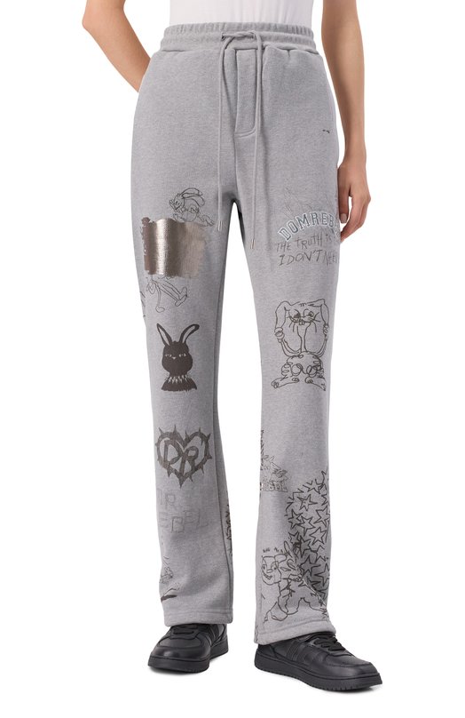 Хлопковые брюки DOMREBEL C0LLEGE SWEATPANTS Серый  C0LLEGE SWEATPANTS Фото 3