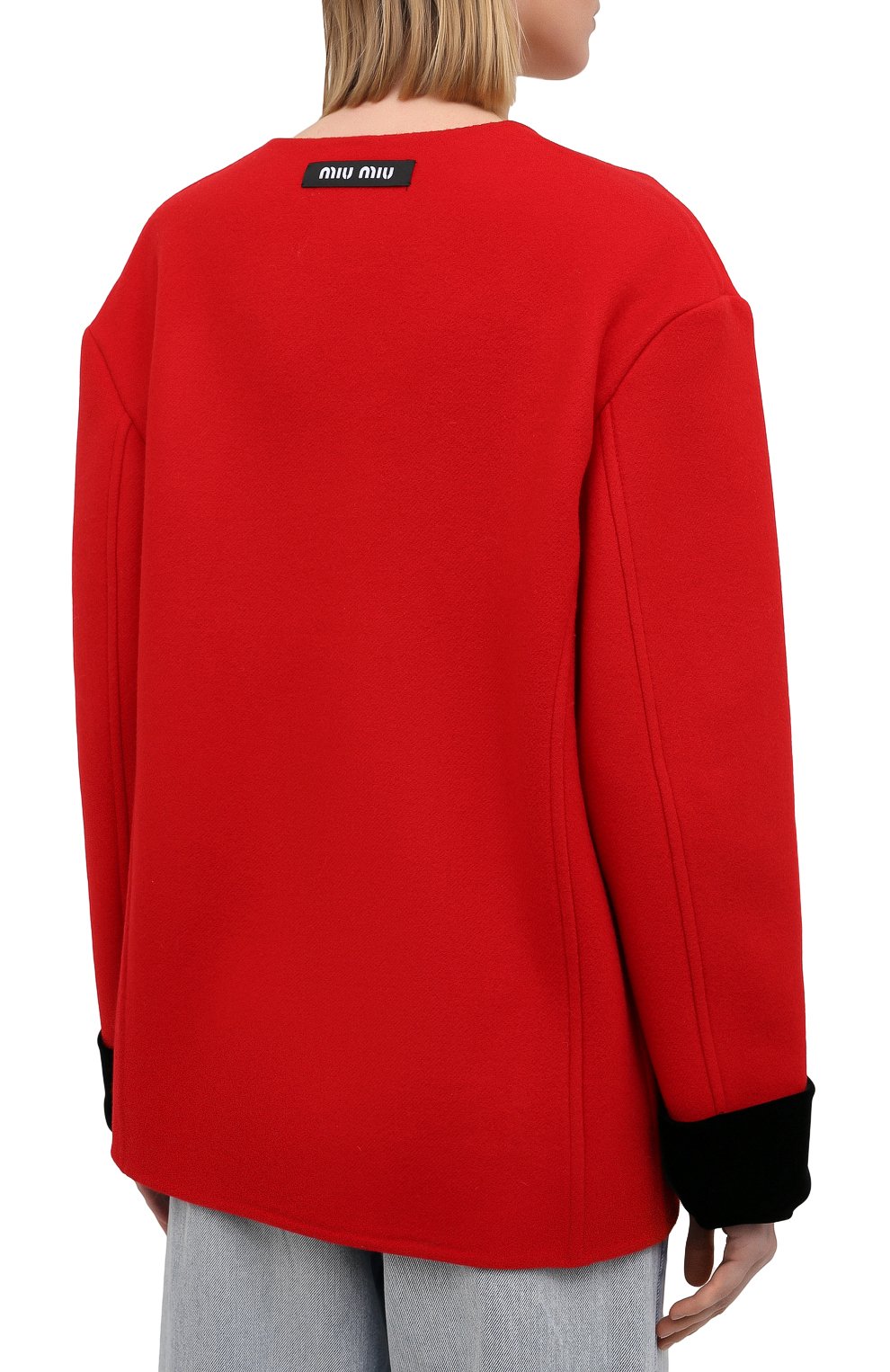 Шерстяной жакет MIU MIU красного цвета по цене 230000 руб., арт. MH1649-LC0-F0604, фото 4 Шерстяной жакет MIU MIU, арт. MH1649-LC0-F0604, фото 4
