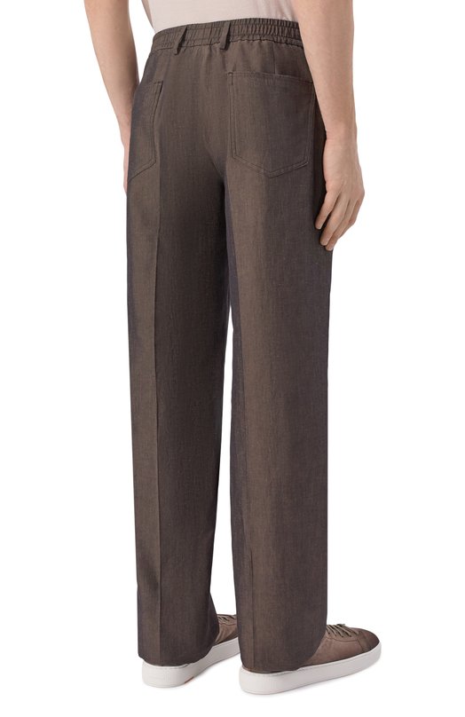 Брюки из хлопка и льна MVST M26.CSM.T416/802-C0/LINEN Коричневый  M26.CSM.T416/802-C0/LINEN Фото 4