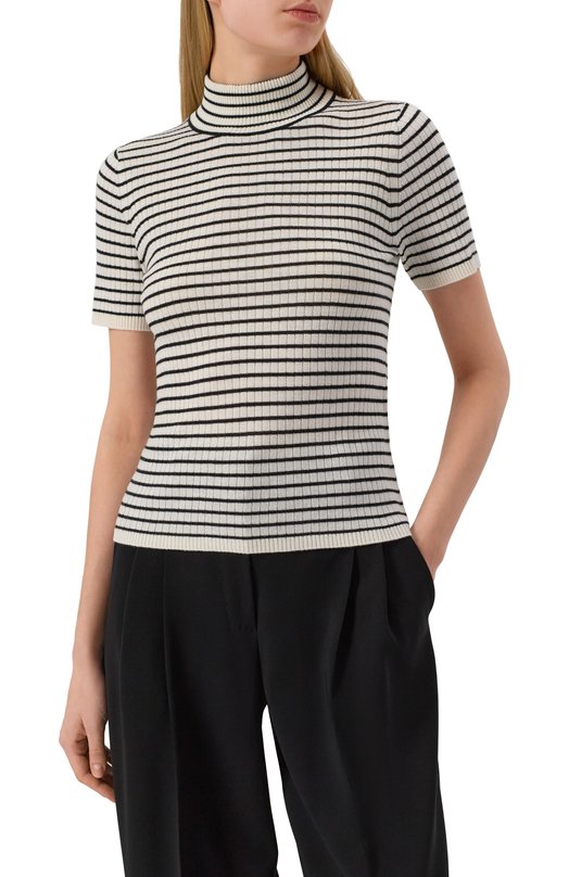 Водолазка из шерсти и шелка Max Mara Studio FIEMME Белый  FIEMME Фото 3