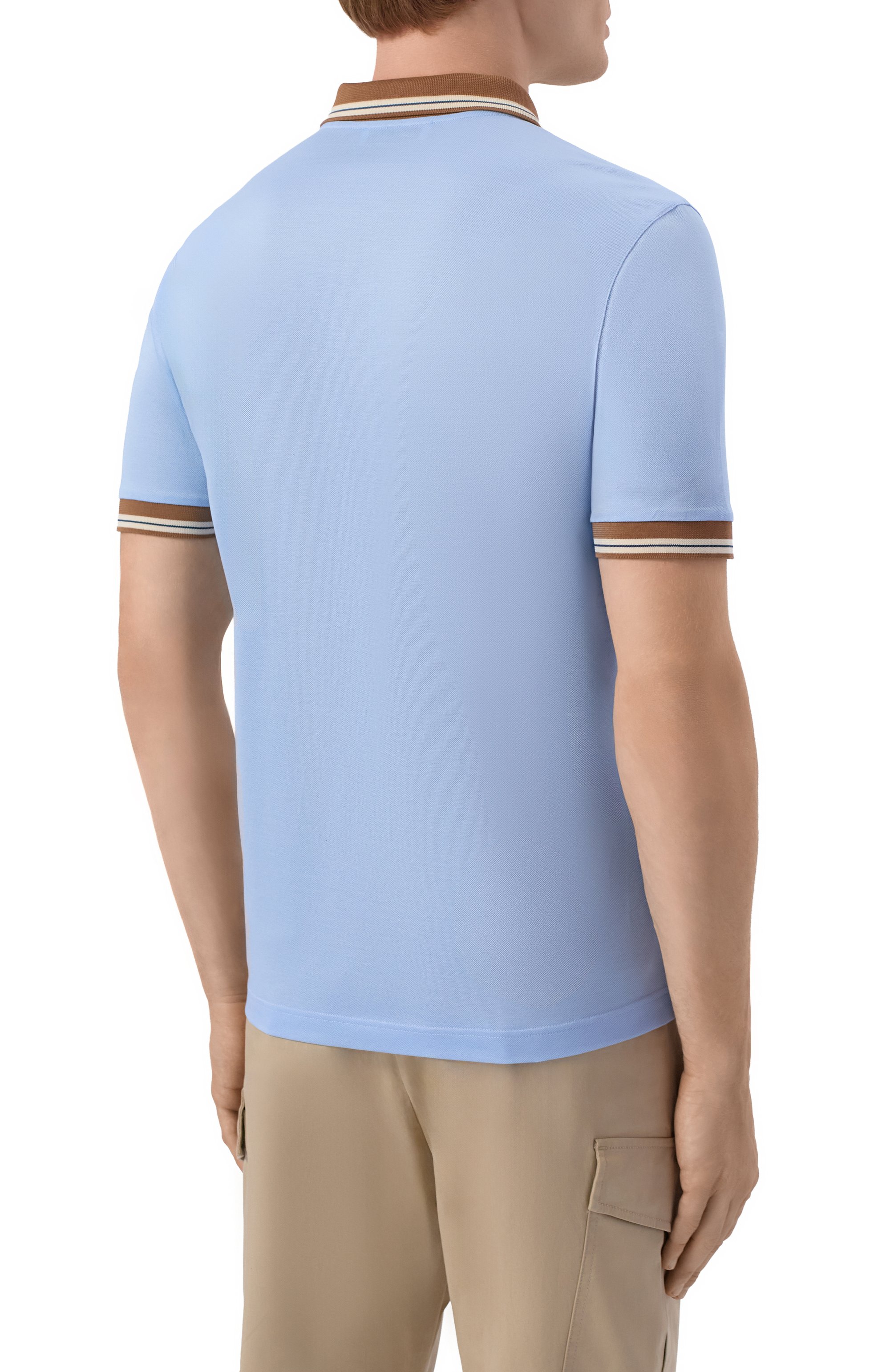 Хлопковое поло GRAN SASSO голубого цвета по цене 26050 руб., арт. 60147/74219, фото 4 Хлопковое поло GRAN SASSO, арт. 60147/74219, фото 4