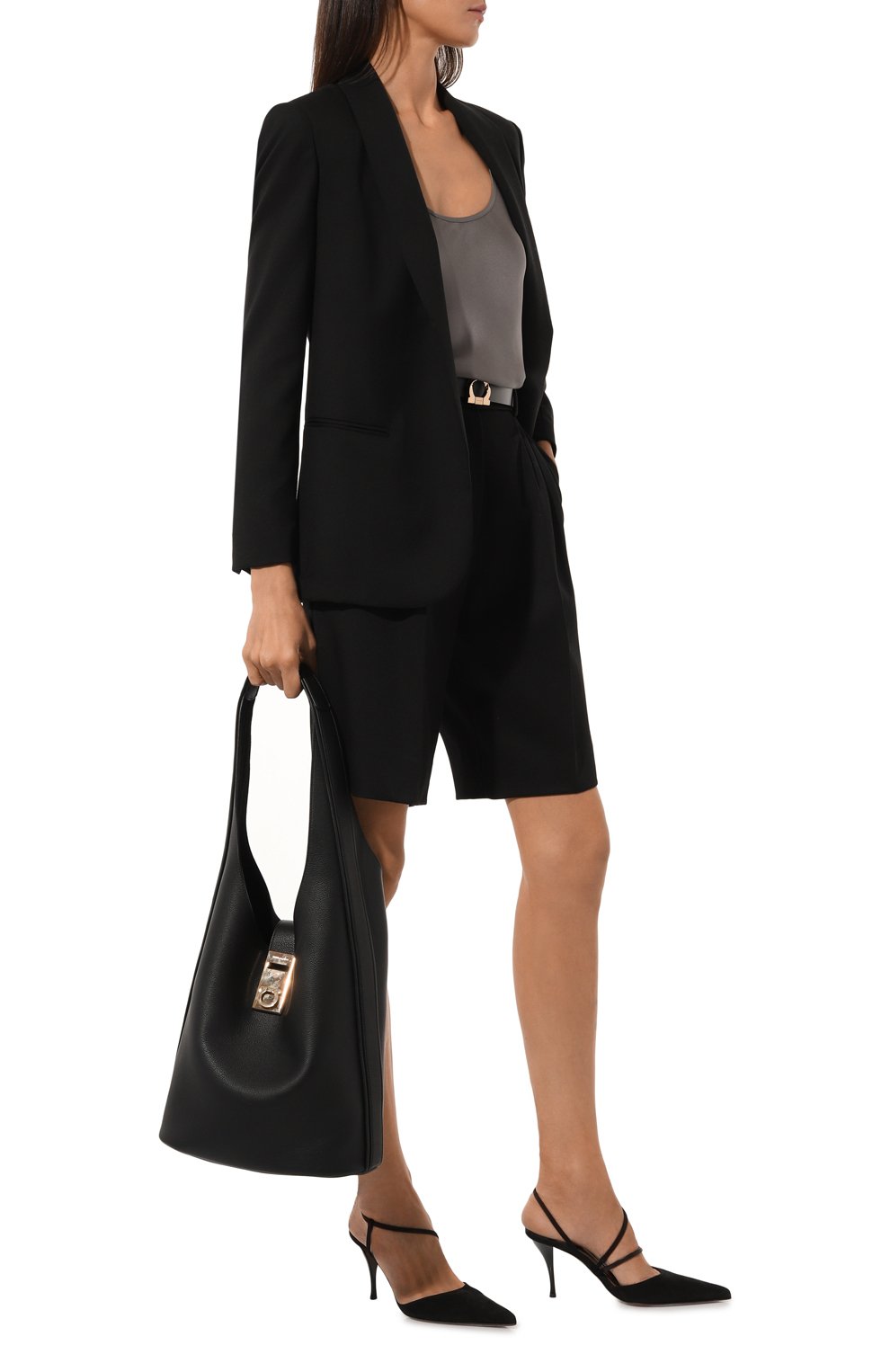 Сумка gancini FERRAGAMO черного цвета по цене 253500 руб., арт. 213995/764374, фото 7 Сумка gancini FERRAGAMO, арт. 213995/764374, фото 7