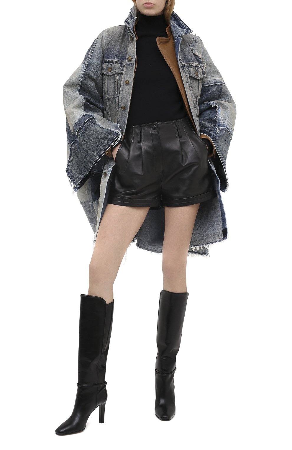 Джинсовое пальто SAINT LAURENT голубого цвета по цене 435500 руб., арт. 641234/Y372F, фото 2 Джинсовое пальто SAINT LAURENT, арт. 641234/Y372F, фото 2