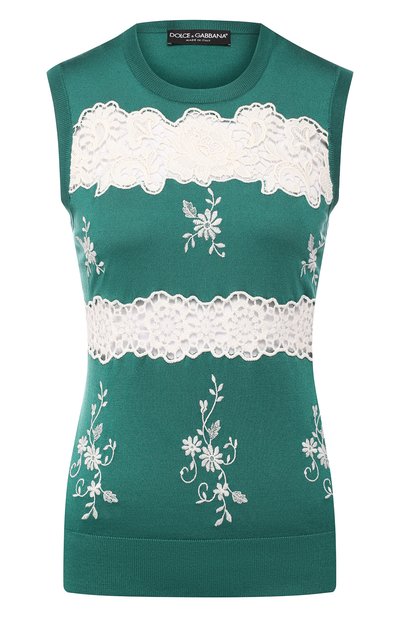 Женский топ из смеси шелка и хлопка DOLCE & GABBANA, арт. FX360T/JASFF