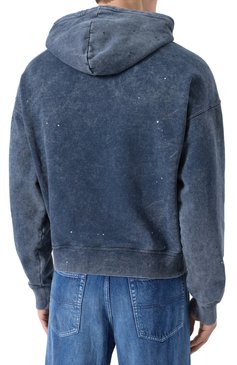 Мужской хлопковое худи DSQUARED2 темно-синего цвета, арт. S74GU0848/S25030 | Фото 4 (Длина (для топов): Стандартные; Драгоценные камни: Проставлено; Рукава: Длинные; Материал сплава: Проставлено; Мужское Кросс-КТ: Худи-одежда; Стили: Кэжуэл; Принт: С принтом; Материал внешний: Хлопок)