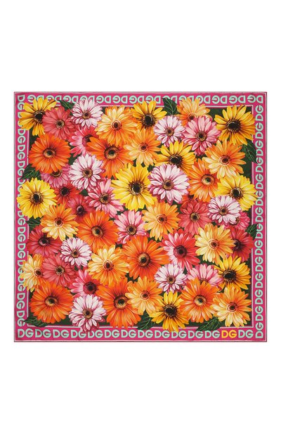 Шелковый платок DOLCE & GABBANA розового цвета по цене 38800 руб., арт. FN090R/G0TGB, фото 3 Шелковый платок DOLCE & GABBANA, арт. FN090R/G0TGB, фото 3