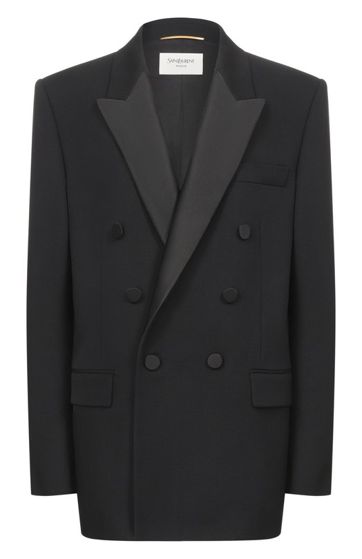 Шерстяной жакет Saint Laurent 837658/Y7E63 Чёрный 837658/Y7E63