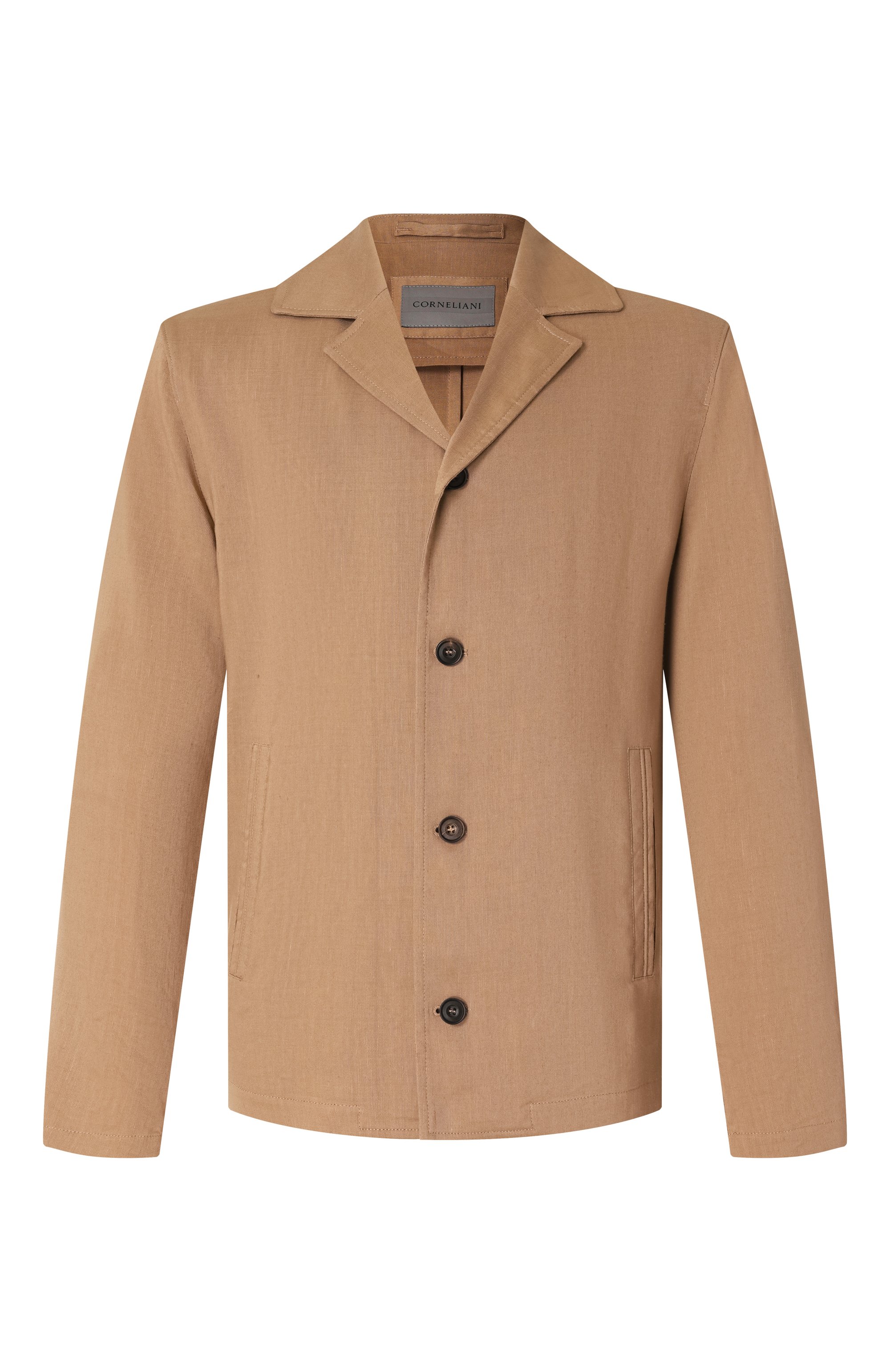 Куртка-рубашка изо льна и шерсти CORNELIANI бежевого цвета по цене 113500 руб., арт. 25LI20-2518468, фото 1 Куртка-рубашка изо льна и шерсти CORNELIANI, арт. 25LI20-2518468, фото 1
