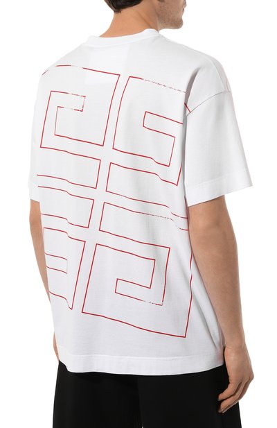 Хлопковая футболка GIVENCHY белого цвета по цене 67350 руб., арт. BM71JA3YJ5, фото 4 Хлопковая футболка GIVENCHY, арт. BM71JA3YJ5, фото 4