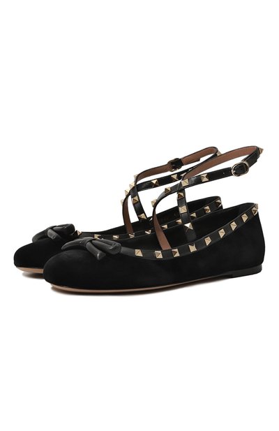 Текстильные балетки rockstud VALENTINO, арт. 5W2S0HB6/CWY, фото 1