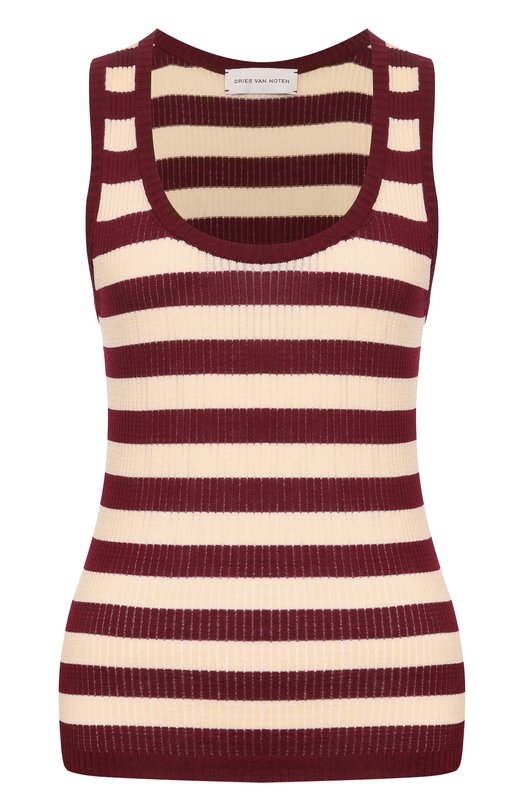 Хлопковая майка Dries Van Noten 011223/3702 Бордовый 011223/3702