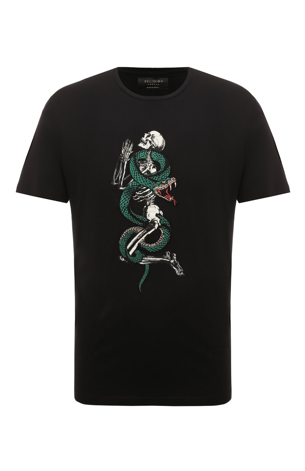 Хлопковая футболка RELIGION черного цвета по цене 6440 руб., арт. 13TSNN03, фото 1 Хлопковая футболка RELIGION, арт. 13TSNN03, фото 1