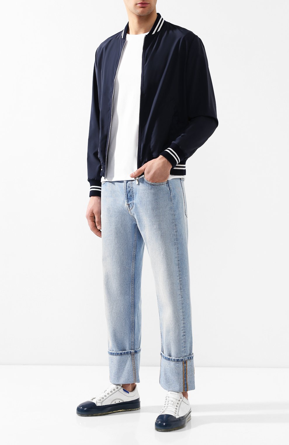 Шерстяной бомбер ELEVENTY PLATINUM темно-синего цвета по цене 49350 руб., арт. 979GB0034 GBT27007, фото 2 Шерстяной бомбер ELEVENTY PLATINUM, арт. 979GB0034 GBT27007, фото 2