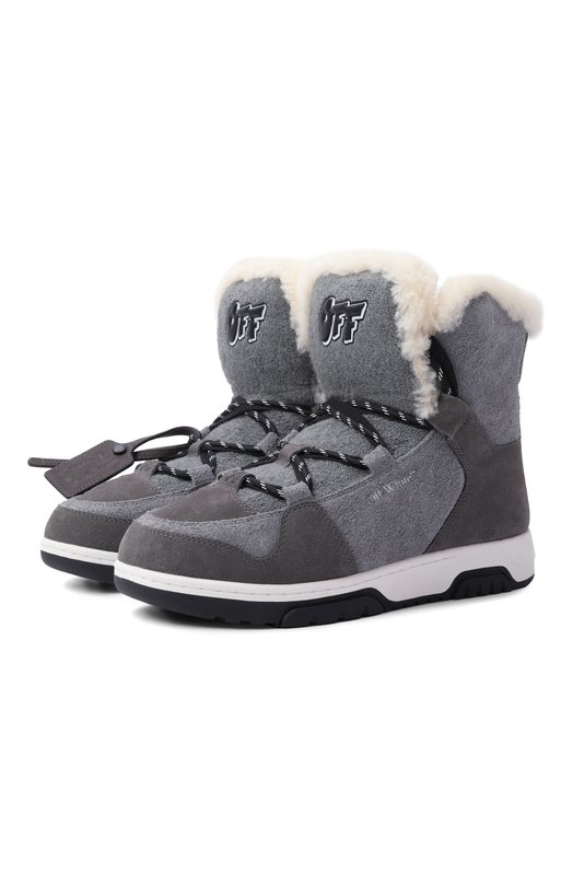 Комбинированные сапоги Winter Boot Off-White 0MIY003F25LEA0011011 Серый 0MIY003F25LEA0011011