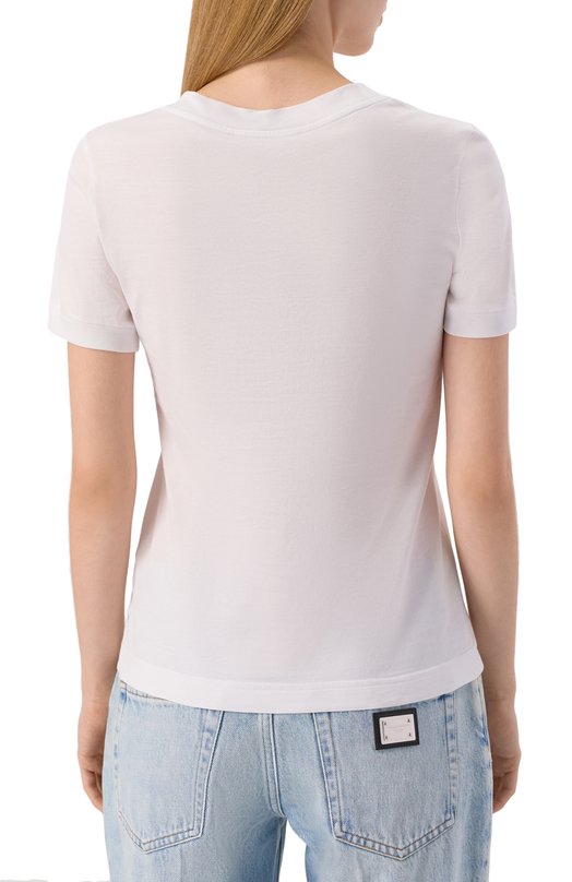 Хлопковая футболка Dolce & Gabbana F8N08Z/GDC7I Белый  F8N08Z/GDC7I Фото 4