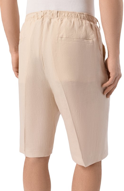 Льняные шорты Kiton UPKN098K0708H Бежевый  UPKN098K0708H Фото 4