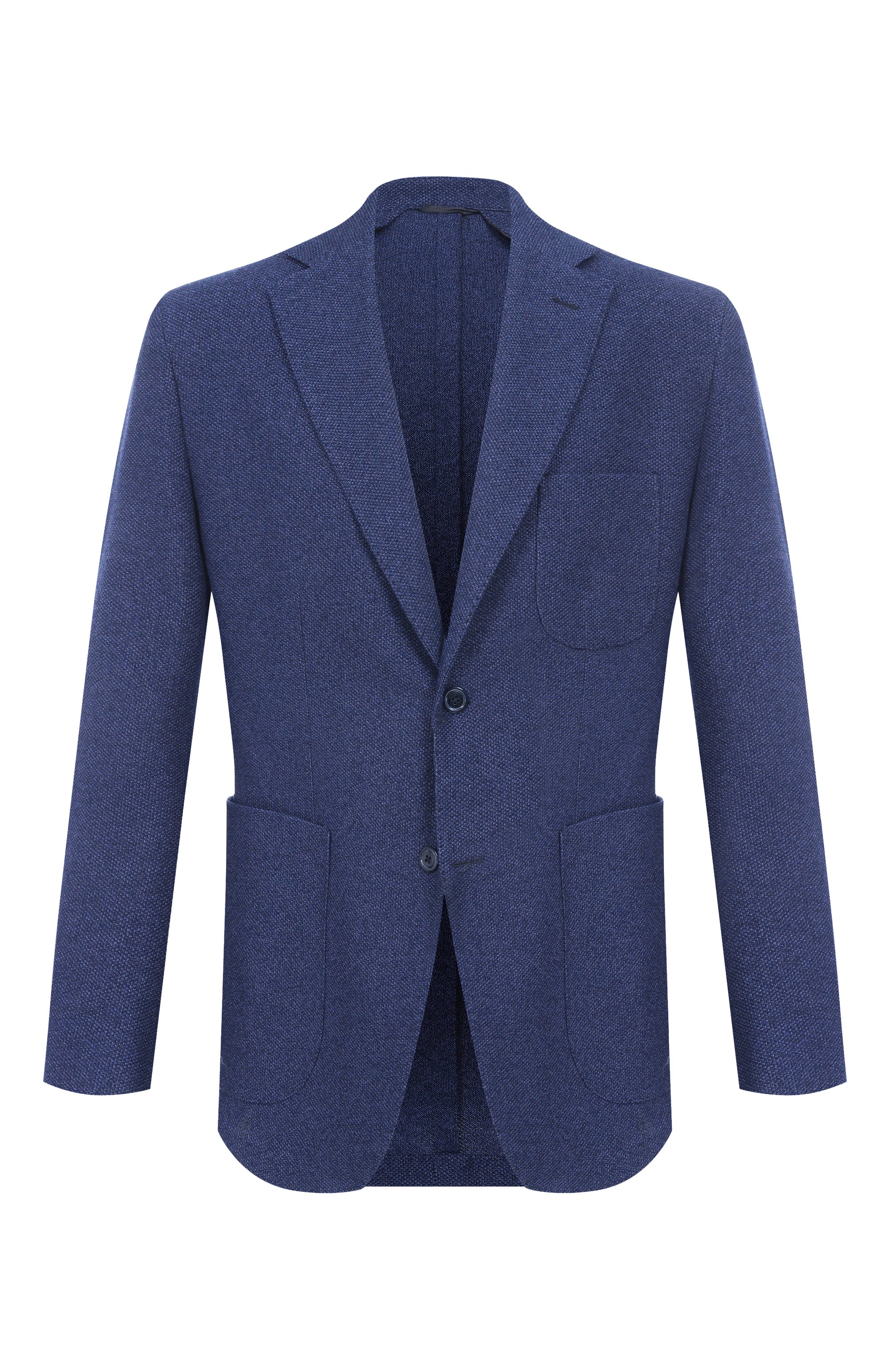 Хлопковый пиджак MVST синего цвета по цене 198500 руб., арт. TRIC0TT0N 40886, фото 1 Хлопковый пиджак MVST, арт. TRIC0TT0N 40886, фото 1