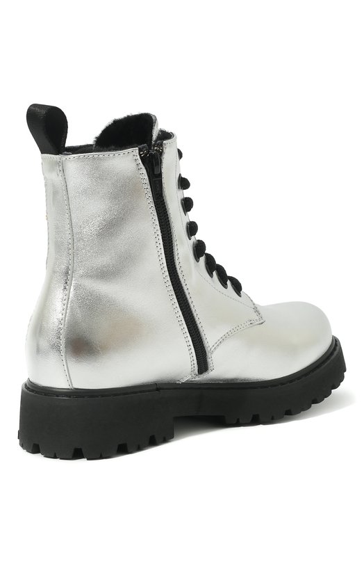 Кожаные ботинки Moschino Серебряный, фото 3