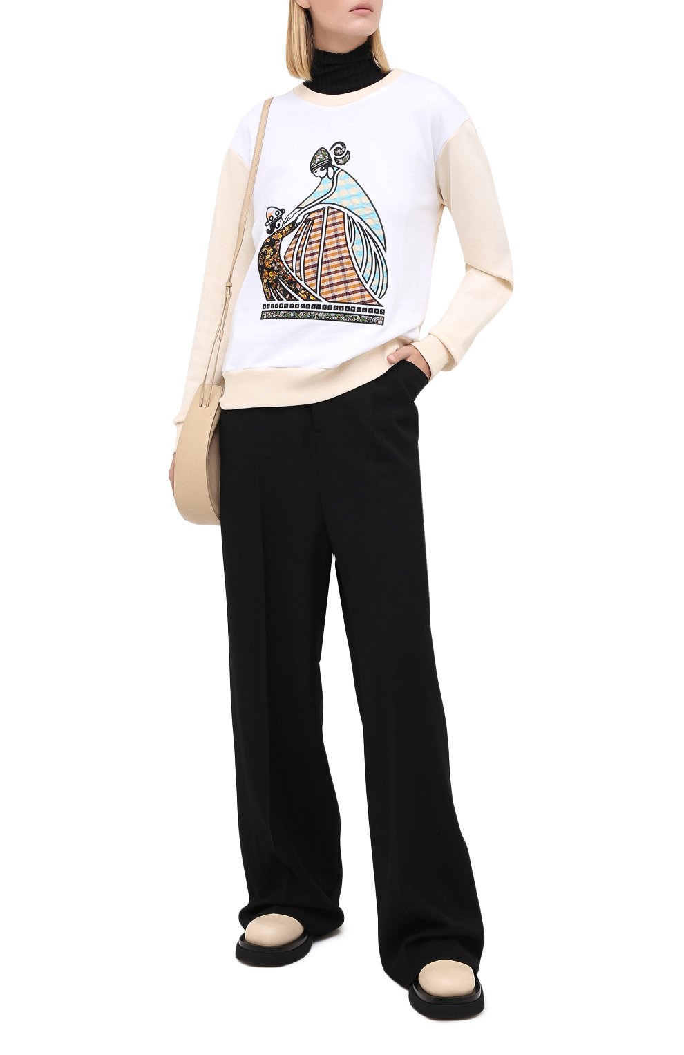 Хлопковый свитшот LANVIN кремового цвета по цене 61750 руб., арт. RW-T0637J-JR19-A20, фото 2 Хлопковый свитшот LANVIN, арт. RW-T0637J-JR19-A20, фото 2