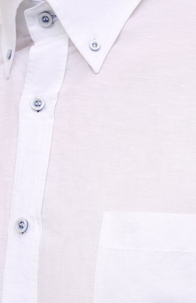 Рубашка из хлопка и льна PAUL&SHARK белого цвета по цене 19550 руб., арт. 21413002/F5H, фото 5 Рубашка из хлопка и льна PAUL&SHARK, арт. 21413002/F5H, фото 5