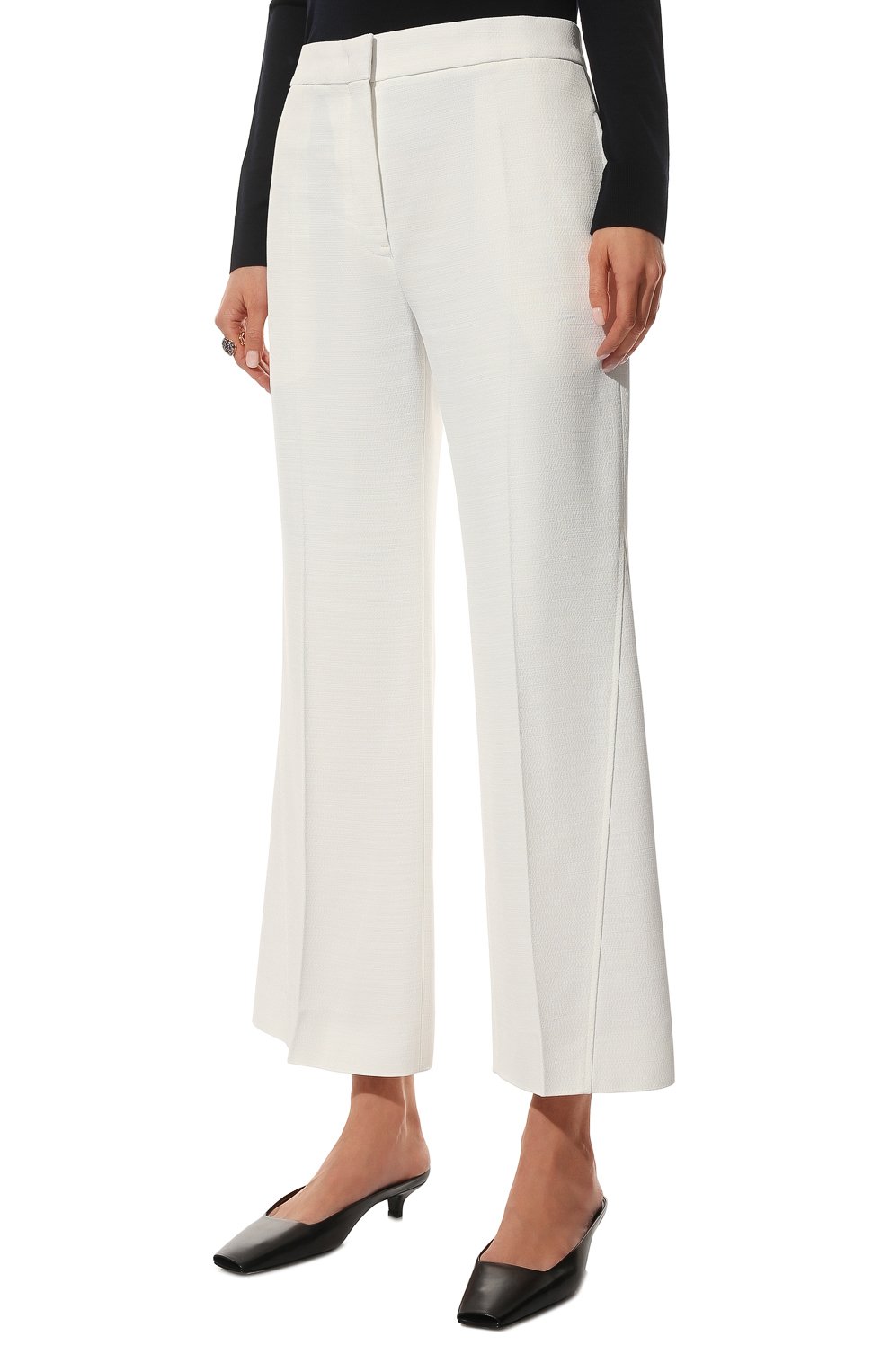 Брюки из вискозы JIL SANDER белого цвета по цене 89950 руб., арт. JSPU302900-WU390000, фото 3 Брюки из вискозы JIL SANDER, арт. JSPU302900-WU390000, фото 3