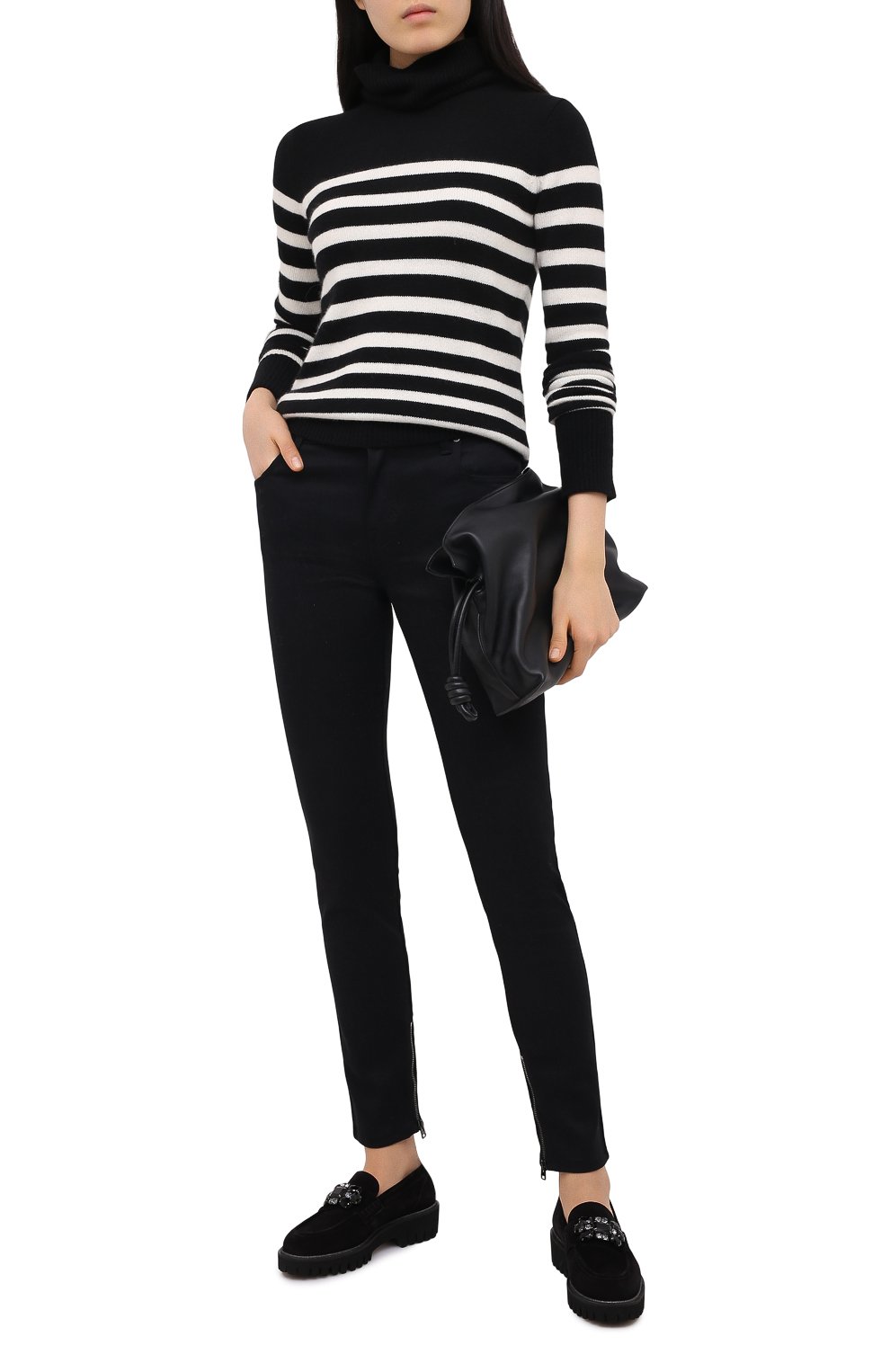 Замшевые лоферы PERTINI черного цвета по цене 29100 руб., арт. 202W12582D1, фото 2 Замшевые лоферы PERTINI, арт. 202W12582D1, фото 2