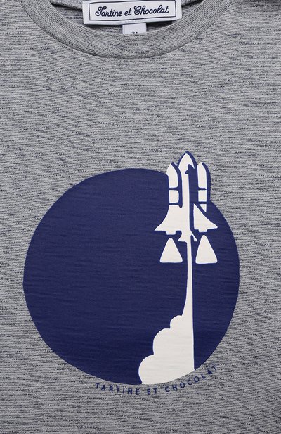 Хлопковый лонгслив TARTINE ET CHOCOLAT серого цвета по цене 7655 руб., арт. TX10061/18M-3A, фото 3 Хлопковый лонгслив TARTINE ET CHOCOLAT, арт. TX10061/18M-3A, фото 3