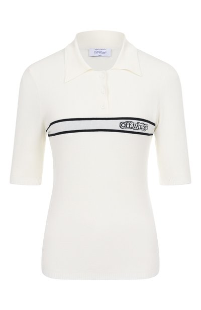 Женское поло из вискозы OFF-WHITE, арт. 0WHV005S25KNI0010A10