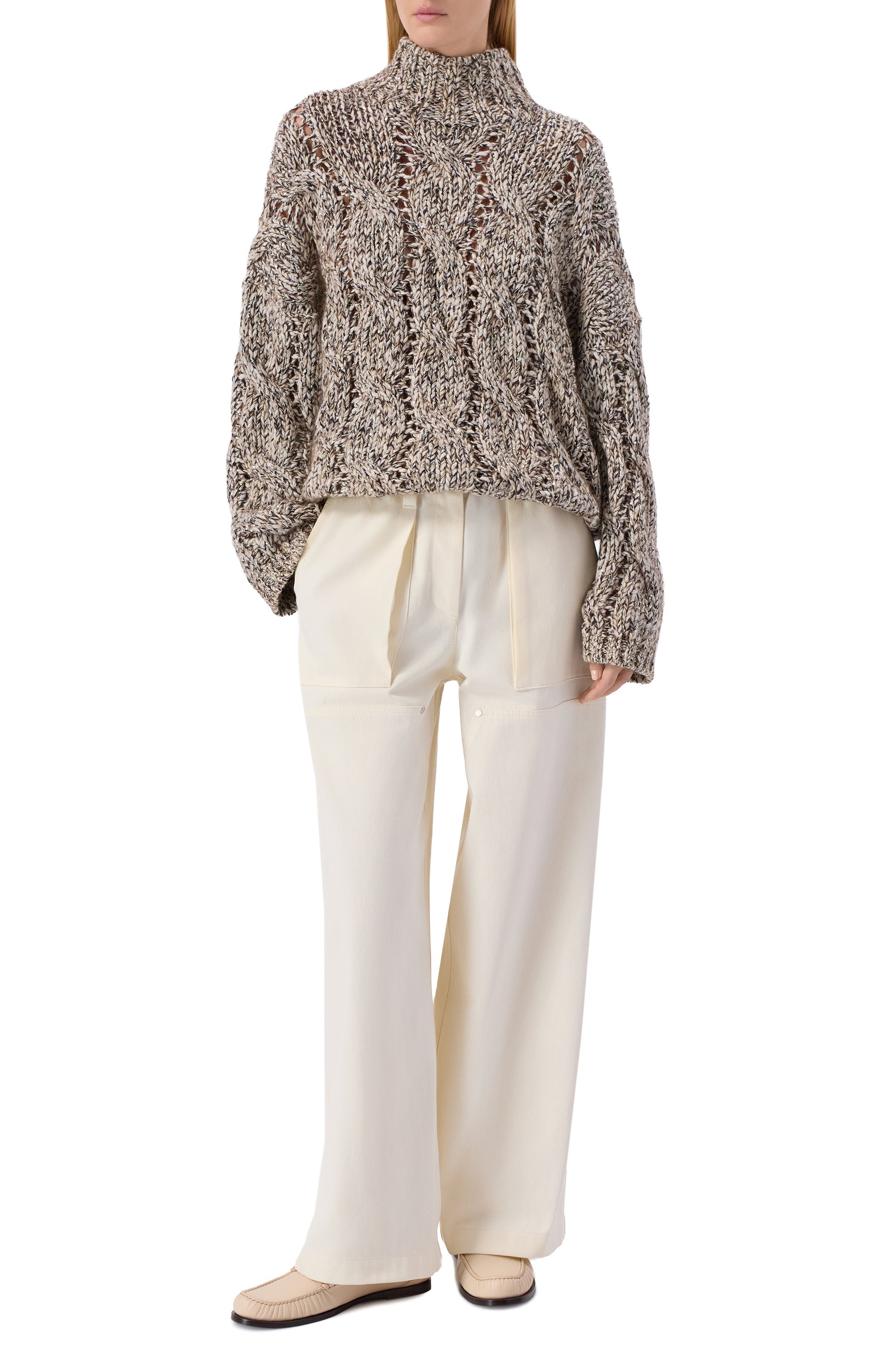 Брюки из хлопка и шерсти BRUNELLO CUCINELLI, арт. MB142P9161, фото 2