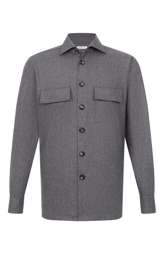 Шерстяная рубашка Kiton UMC016K0124G02 Серый UMC016K0124G02