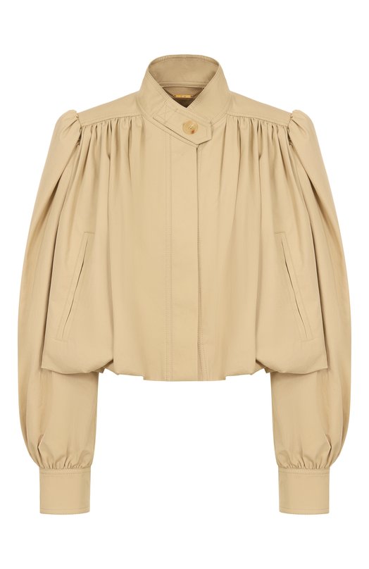 Хлопковая куртка Chloé CH25UVE21118 Бежевый CH25UVE21118
