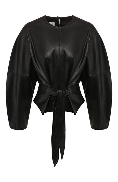 Женский топ с поясом NANUSHKA, арт. C0RSA_BLACK_VEGAN LEATHER