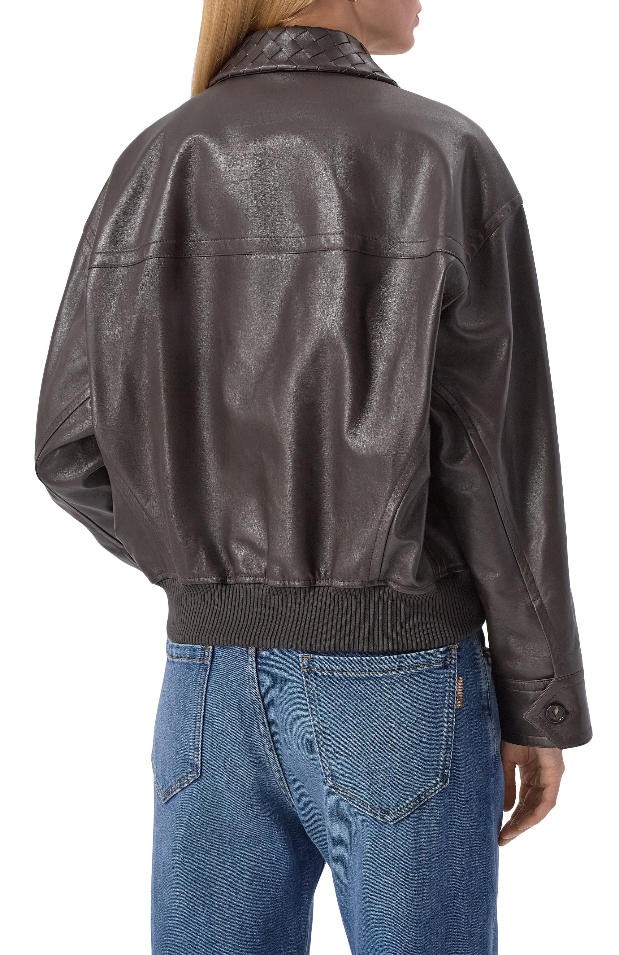 Кожаный бомбер BOTTEGA VENETA, арт. 832893/V5BX0, фото 4