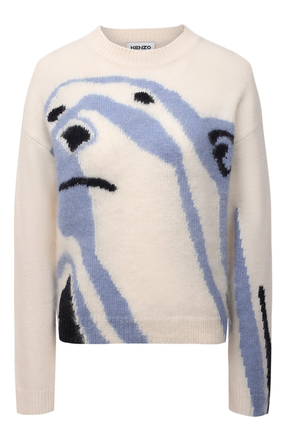 Шерстяной пуловер polar bear KENZO кремового цвета по цене 39700 руб., арт. FB62PU6453SF, фото 1 Шерстяной пуловер polar bear KENZO, арт. FB62PU6453SF, фото 1
