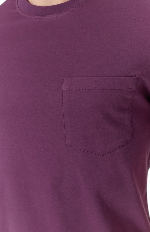 Хлопковая футболка Brunello Cucinelli M0B131376 Фиолетовый  M0B131376 Фото 5