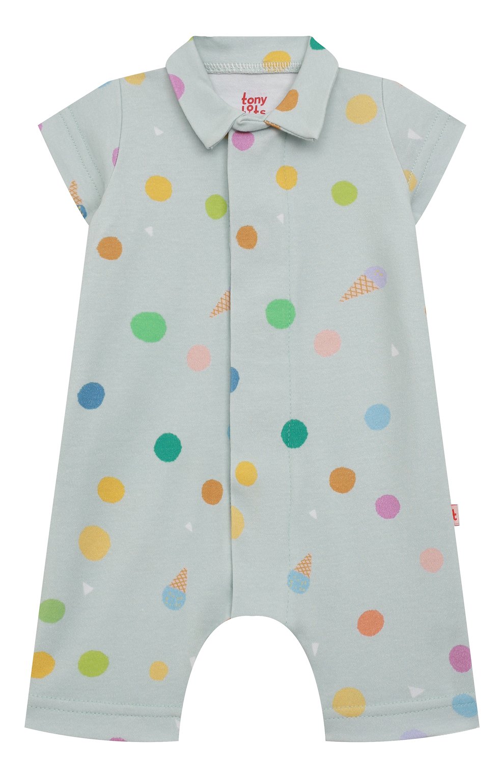 Хлопковый песочник TONY TOTS голубого цвета по цене 3890 руб., арт. RO001MIC, фото 1 Хлопковый песочник TONY TOTS, арт. RO001MIC, фото 1