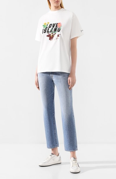 Хлопковая футболка GOLDEN GOOSE DELUXE BRAND белого цвета по цене 15950 руб., арт. G35WP024.F1, фото 2 Хлопковая футболка GOLDEN GOOSE DELUXE BRAND, арт. G35WP024.F1, фото 2
