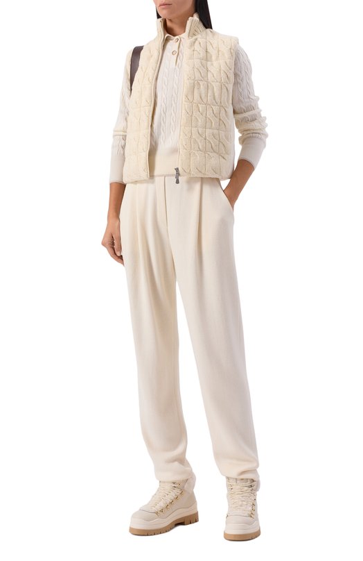 Брюки из шелка и кашемира Freeage W25.PT122.6030.101 Кремовый  W25.PT122.6030.101 Фото 2