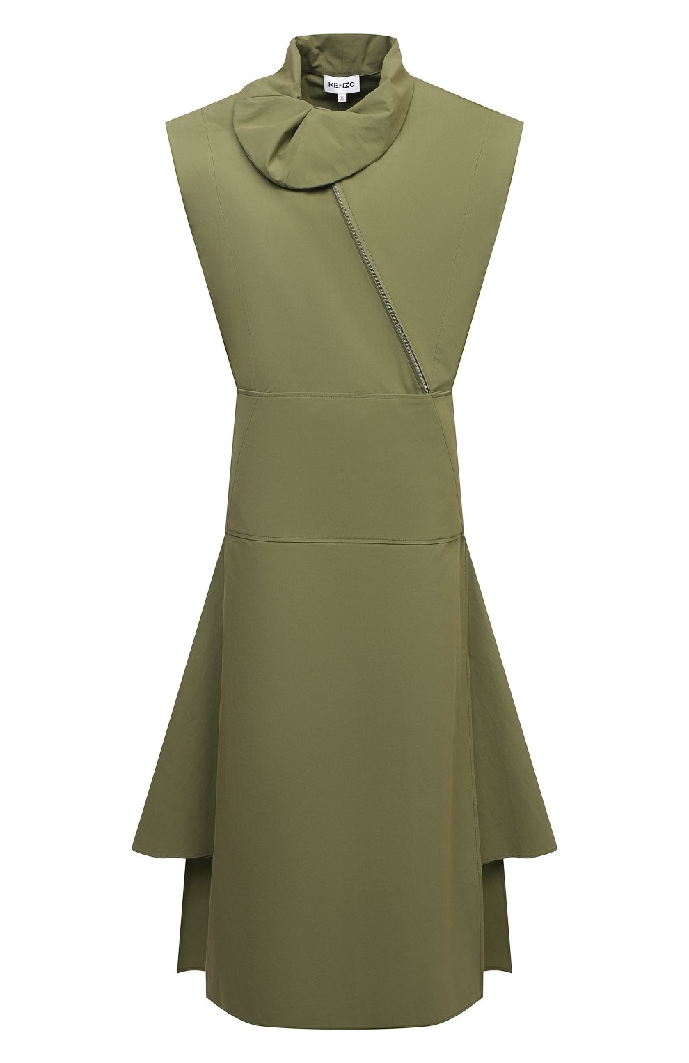 Хлопковое платье KENZO хаки цвета по цене 76850 руб., арт. FB52R00349SA, фото 1 Хлопковое платье KENZO, арт. FB52R00349SA, фото 1