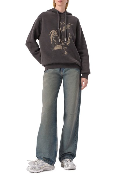 Хлопковое худи OFF-WHITE черного цвета по цене 92950 руб., арт. 0WBB035S25FLE004, фото 2 Хлопковое худи OFF-WHITE, арт. 0WBB035S25FLE004, фото 2