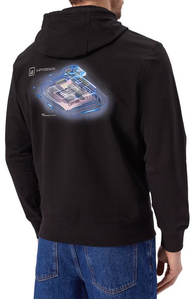 Хлопковое худи C.P. COMPANY черного цвета по цене 33000 руб., арт. 18CLSS052A006452W, фото 4 Хлопковое худи C.P. COMPANY, арт. 18CLSS052A006452W, фото 4