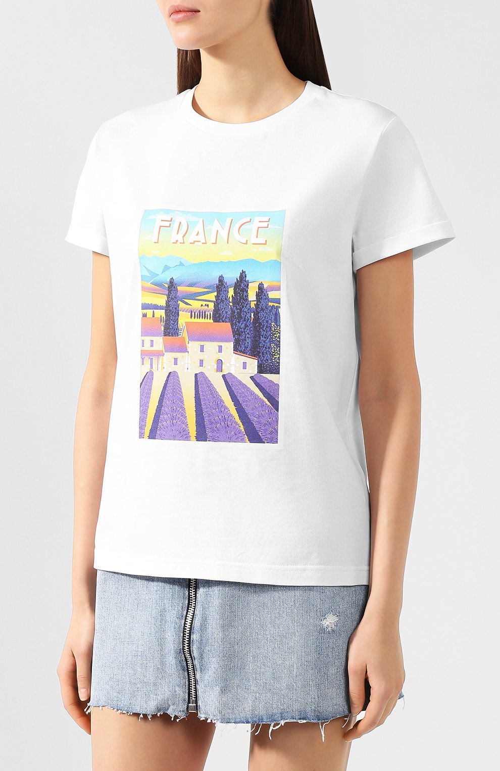 Хлопковая футболка SEVEN LAB белого цвета по цене 5880 руб., арт. T19-FRANCE white, фото 3 Хлопковая футболка SEVEN LAB, арт. T19-FRANCE white, фото 3