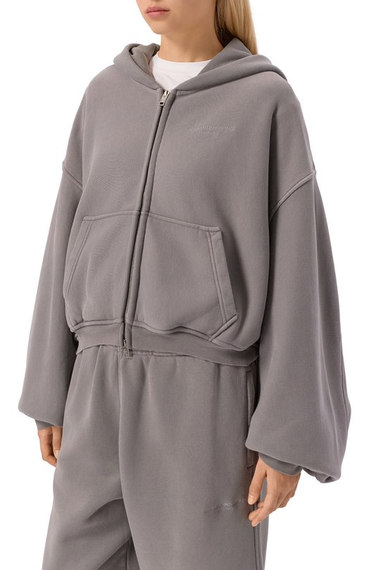 Хлопковая толстовка Alexander Wang 1CC3251057 Серый  1CC3251057 Фото 3